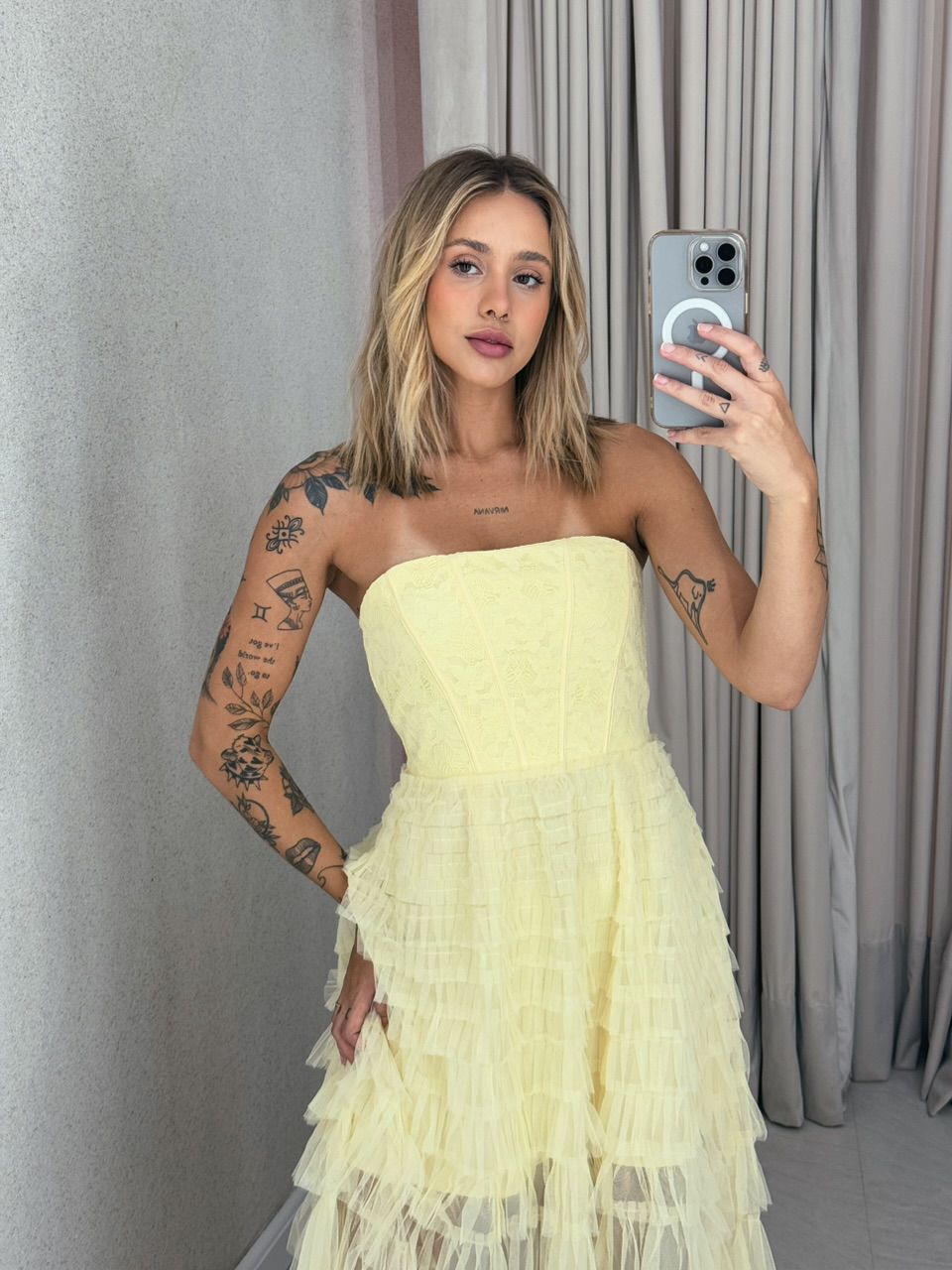 VESTIDO ANDREIA tule Amarelo