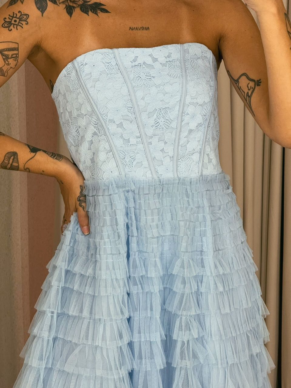 VESTIDO ANDREIA tule azul