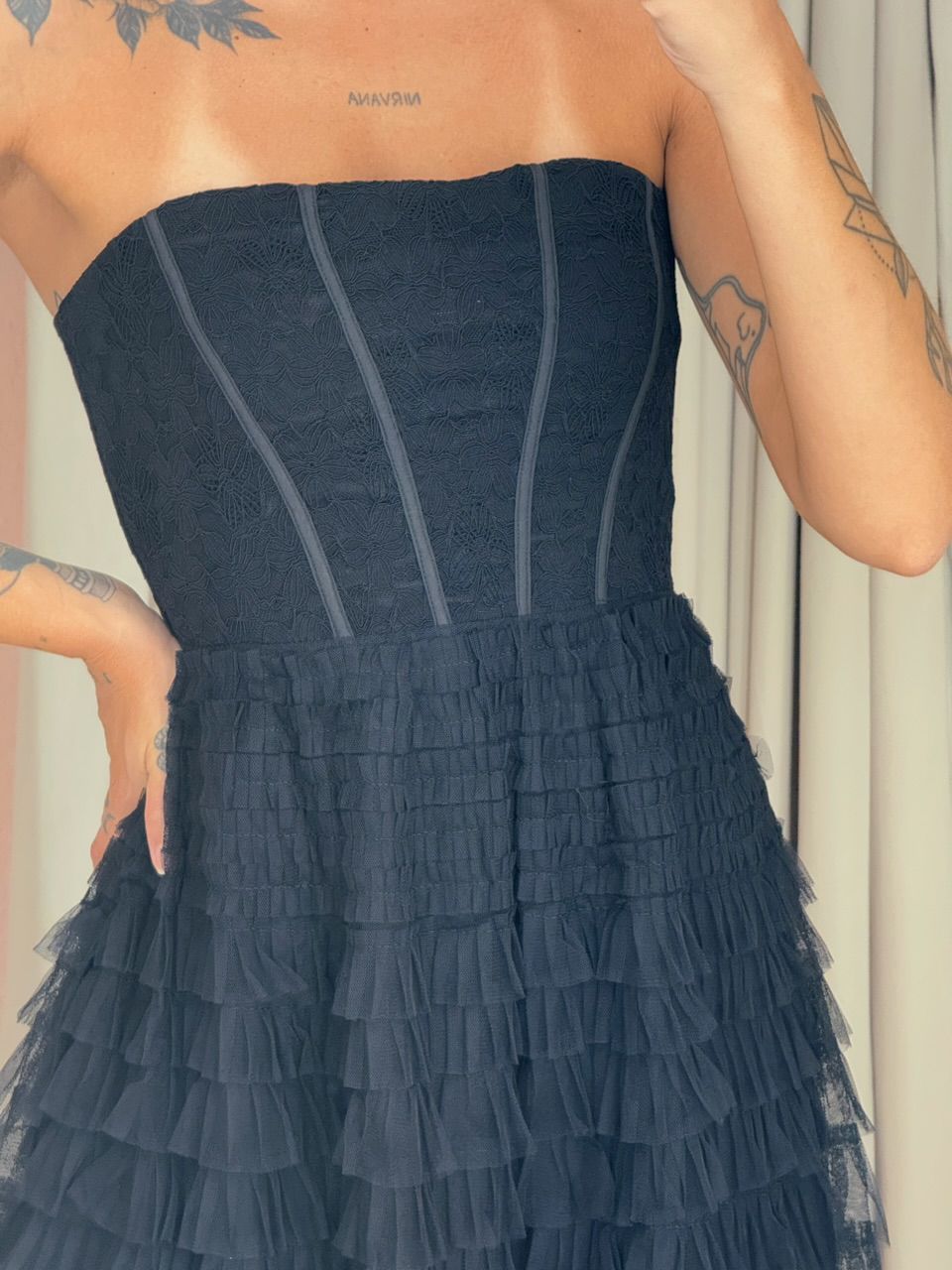 VESTIDO ANDREIA tule preto