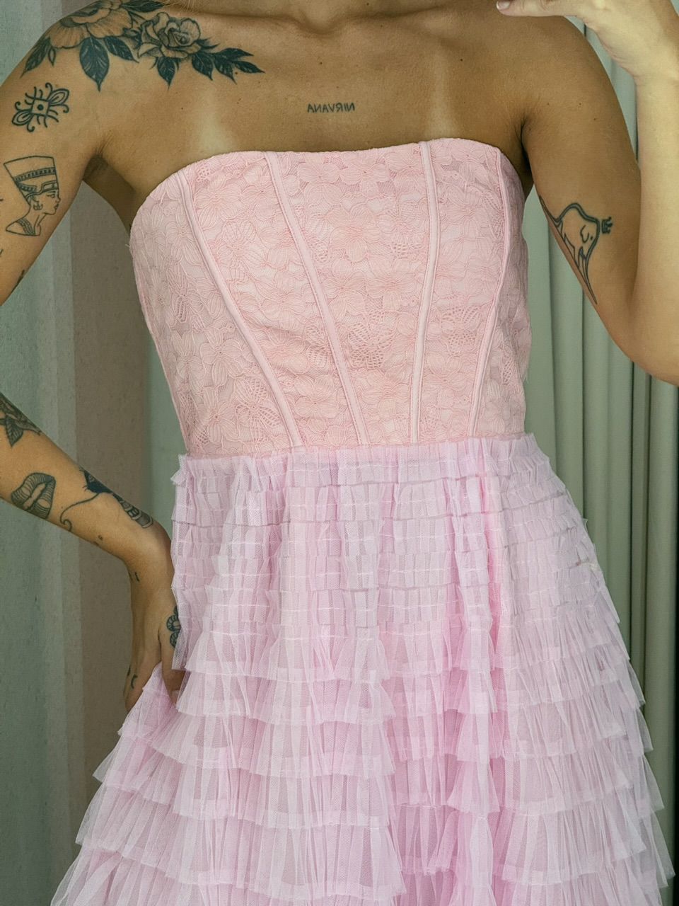 VESTIDO ANDREIA tule Rosa