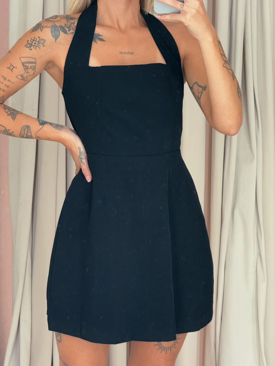 VESTIDO DAMARES FRENTE ÚNICA PRETO