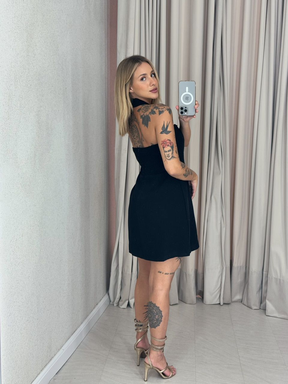 VESTIDO DAMARES FRENTE ÚNICA PRETO