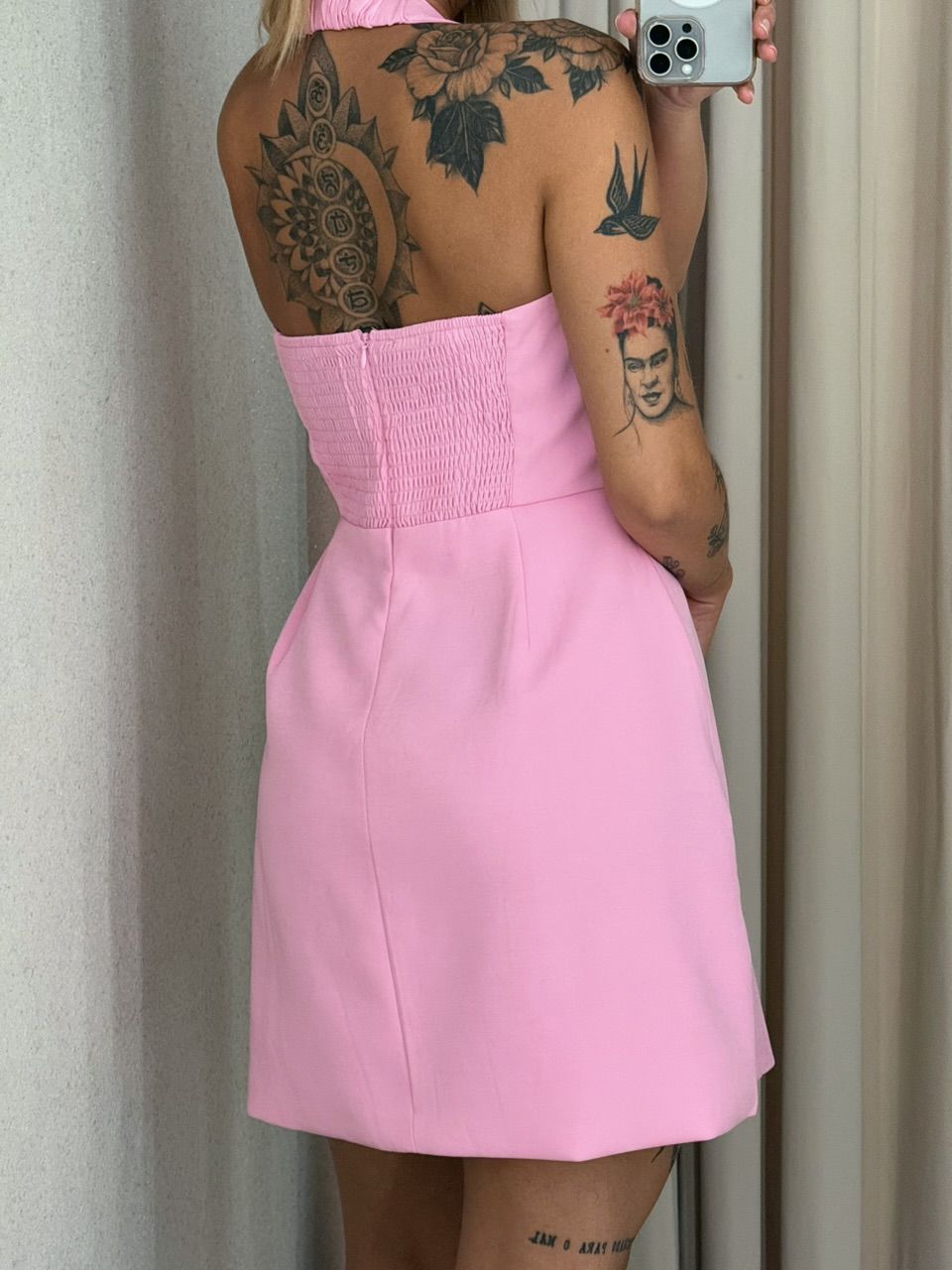 VESTIDO DAMARES FRENTE ÚNICA ROSA