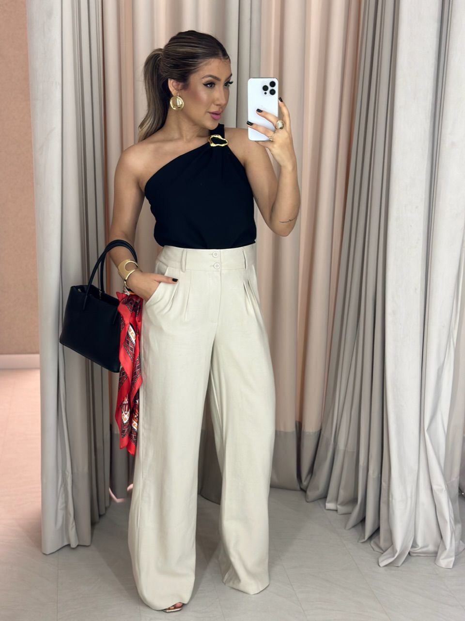 BLUSA NATALY NULA MANGA Preta