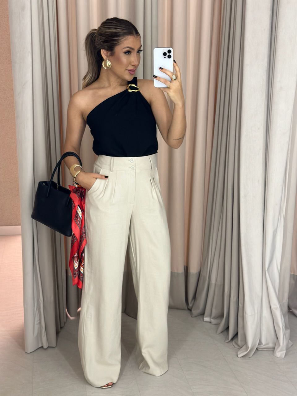 BLUSA NATALY NULA MANGA Preta