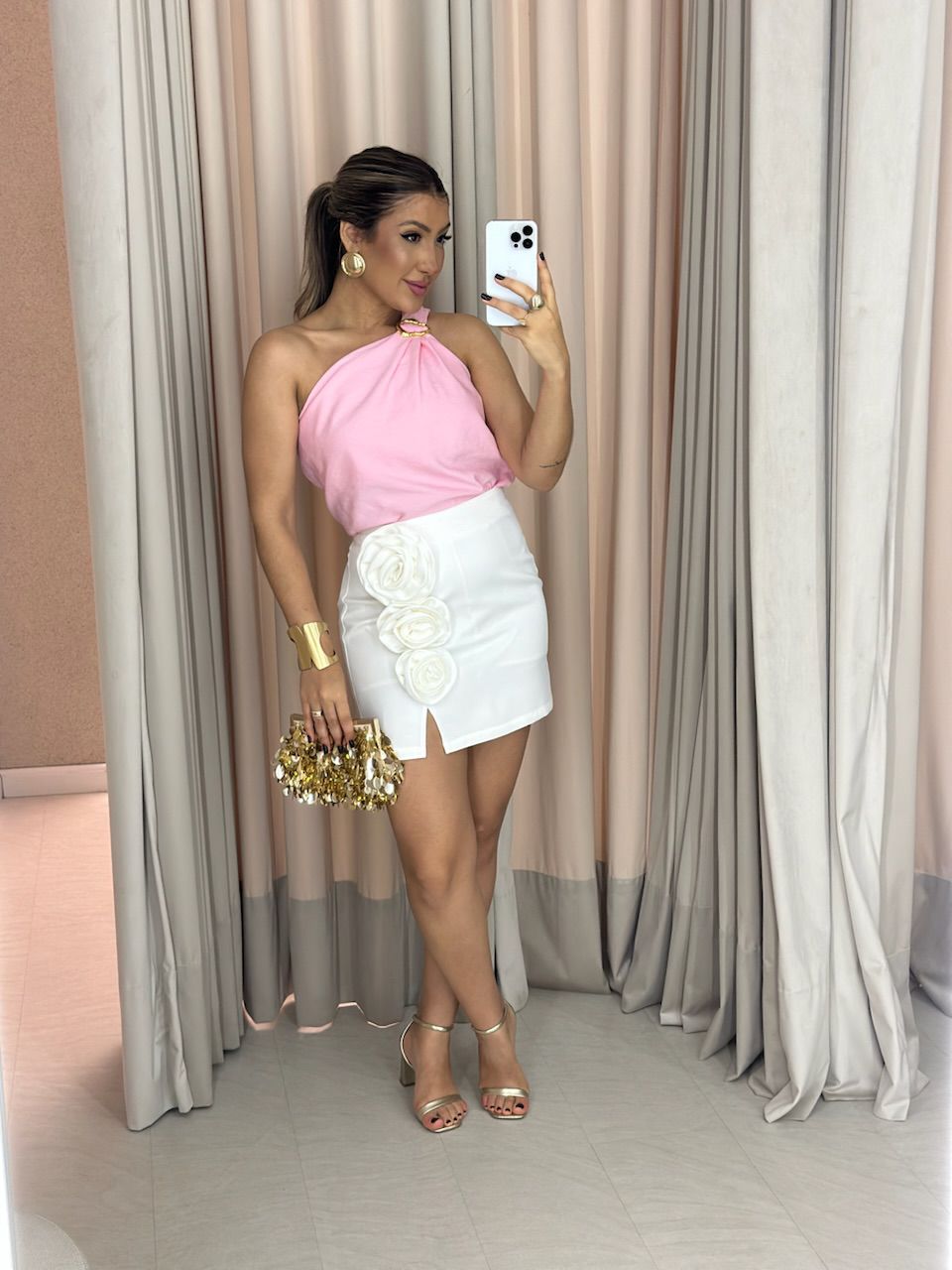 BLUSA NATALY NULA MANGA Rosa