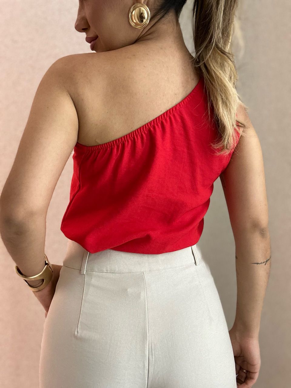 BLUSA NATALY NULA MANGA vermelha