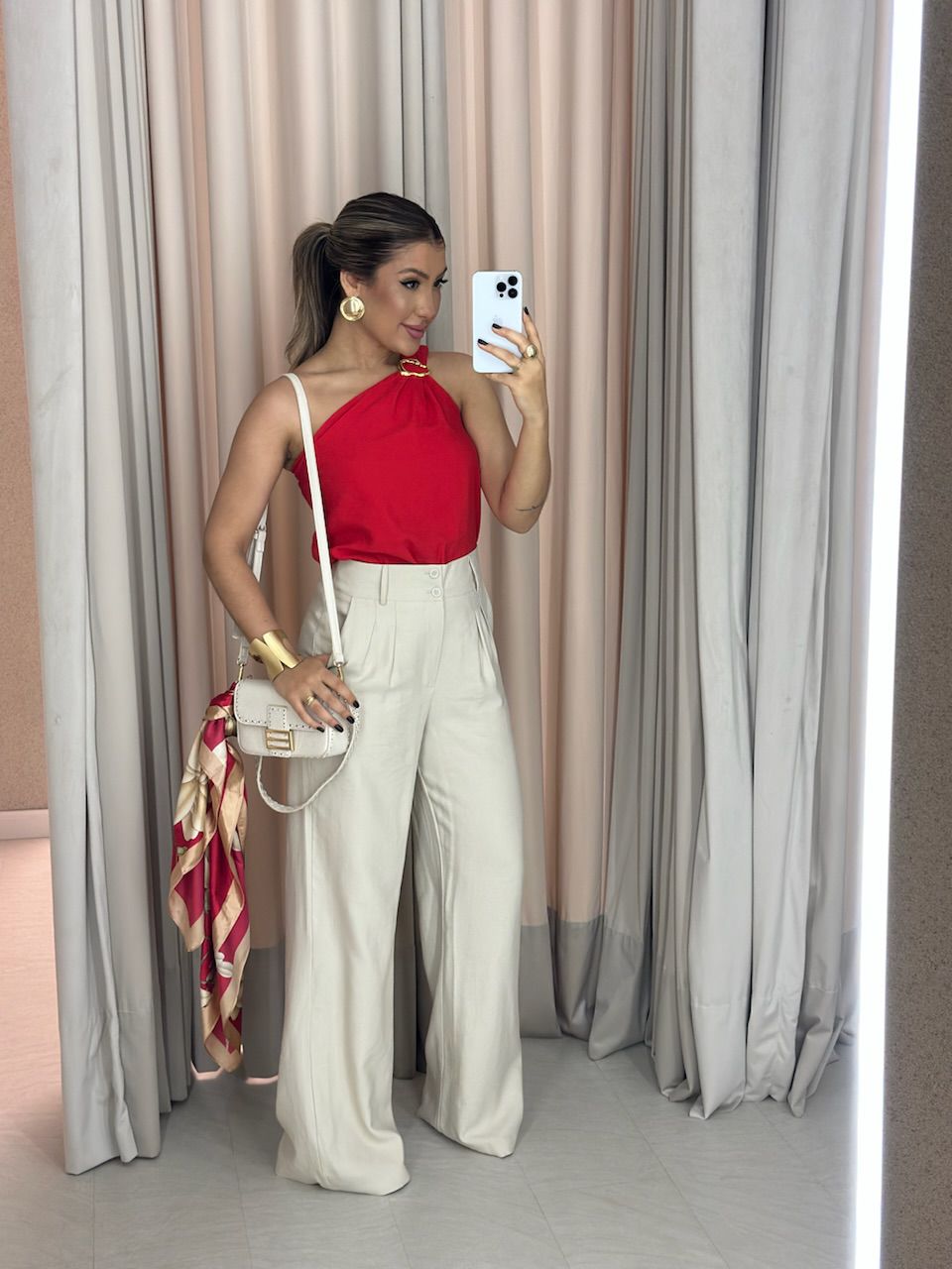 BLUSA NATALY NULA MANGA vermelha