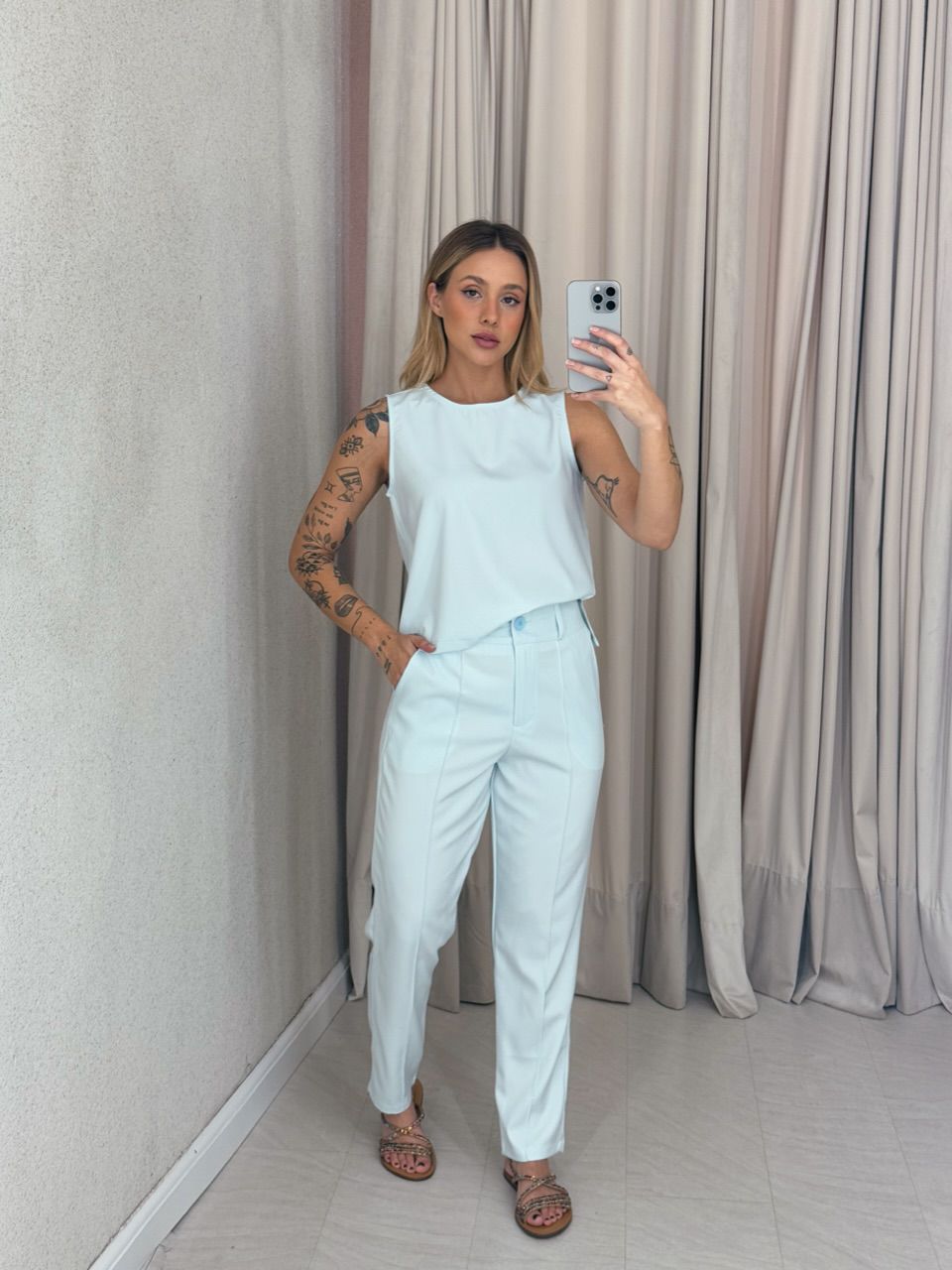 CONJUNTO HELGA CALÇA BABY BLUE - 0060260365 - CAROLLA FERRARO