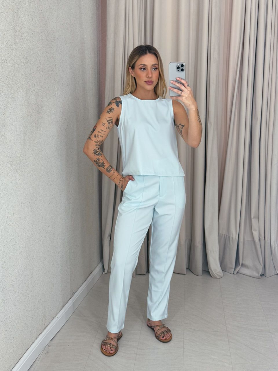 CONJUNTO HELGA CALÇA BABY BLUE