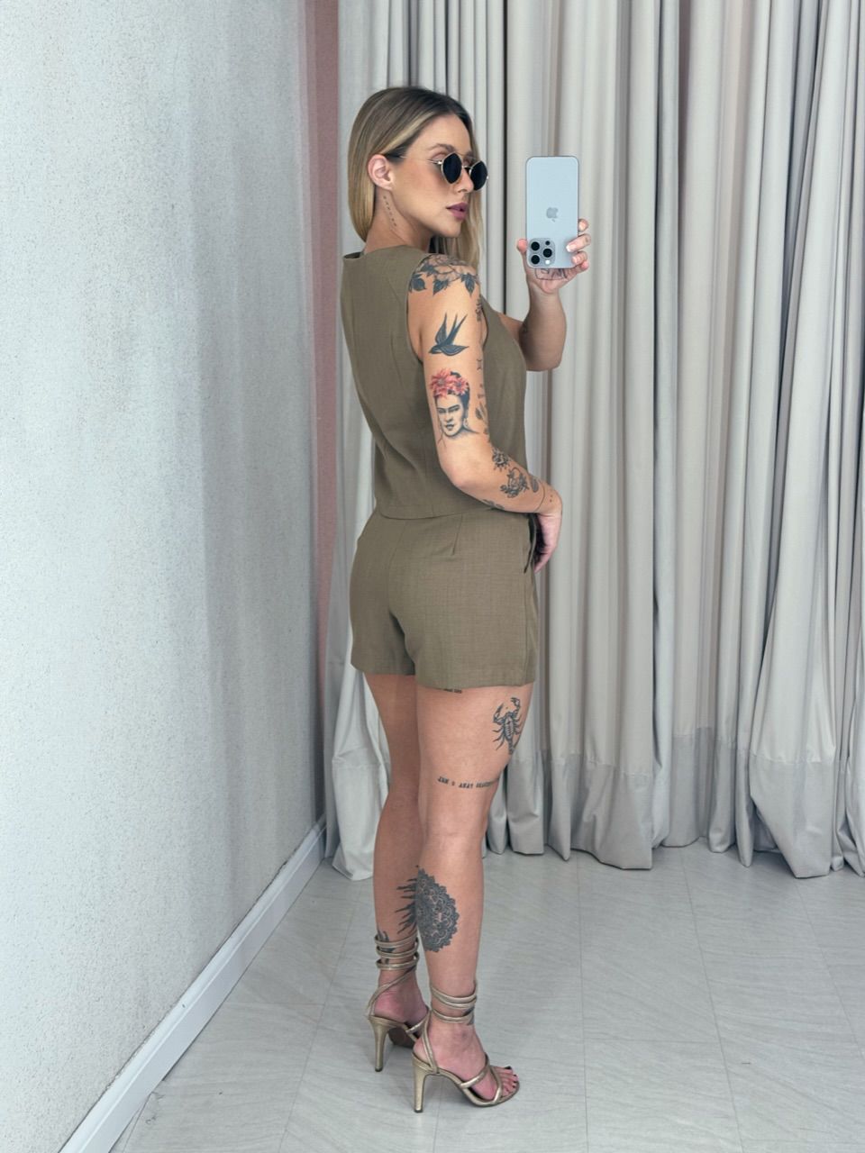 CONJUNTO PETÚNIA SHORT CAQUI