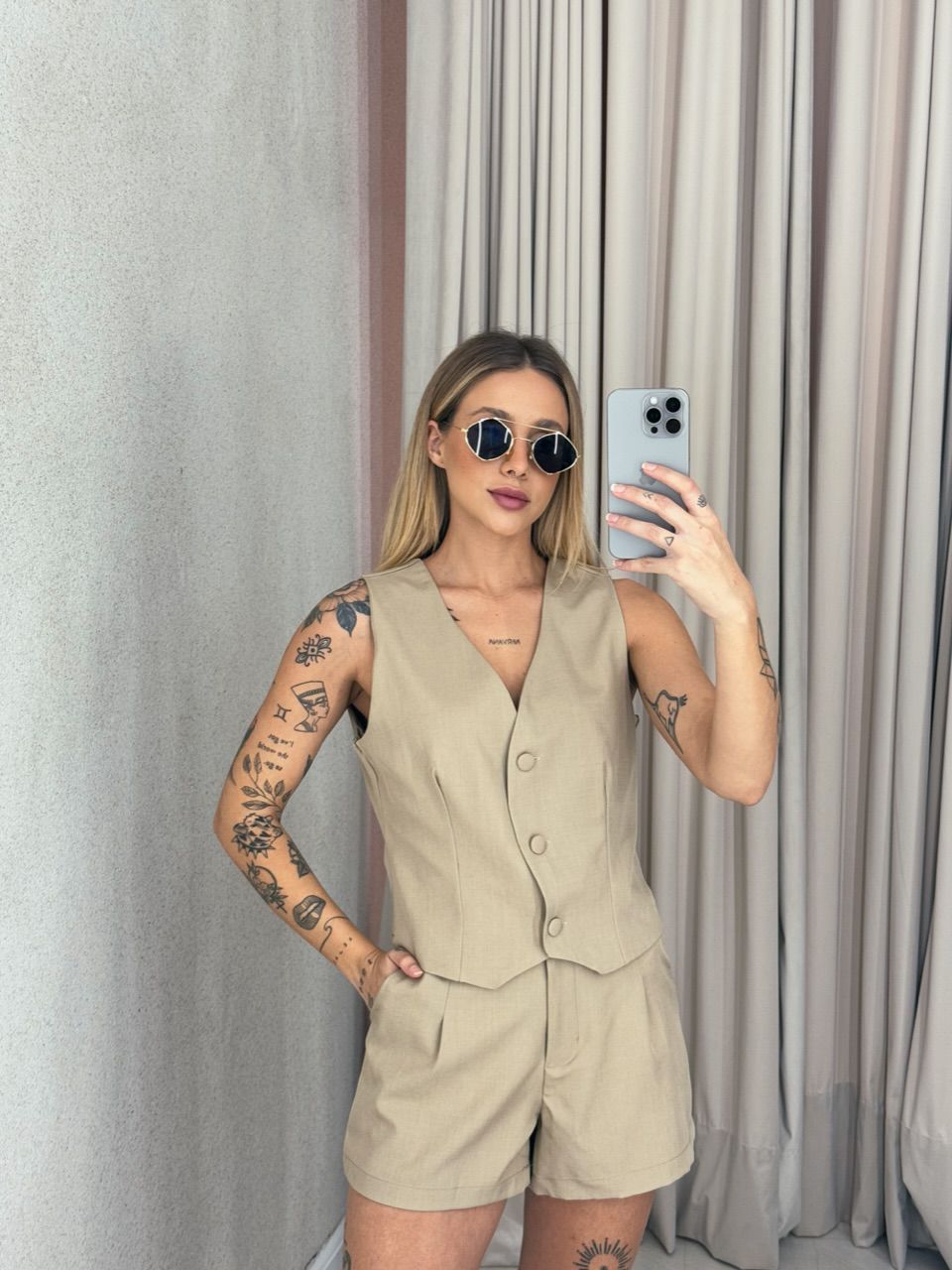 CONJUNTO PETÚNIA SHORT NUDE