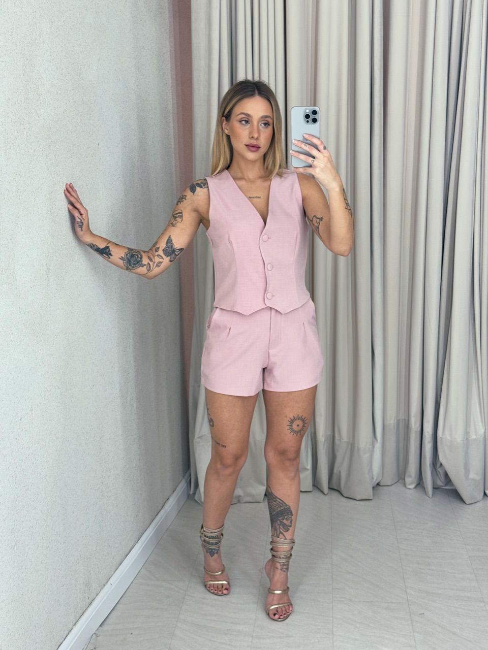 CONJUNTO PETÚNIA SHORT ROSÊ