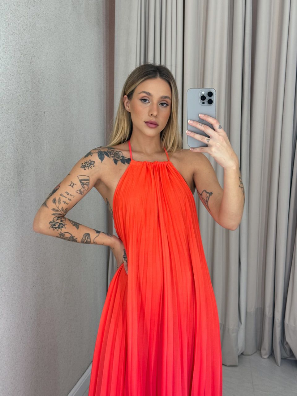 VESTIDO SANTORINI PLISSADO Pink