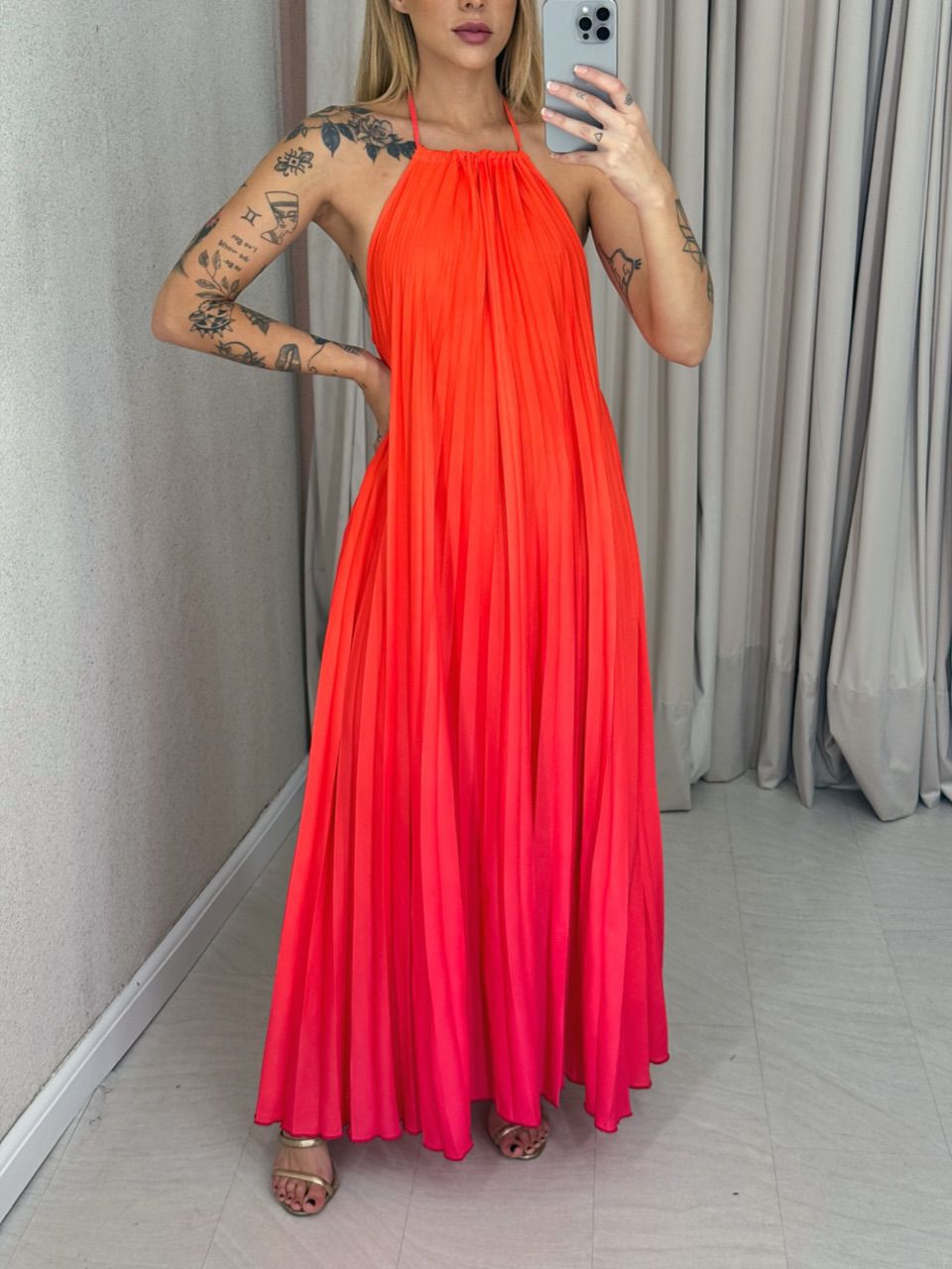 VESTIDO SANTORINI PLISSADO Pink