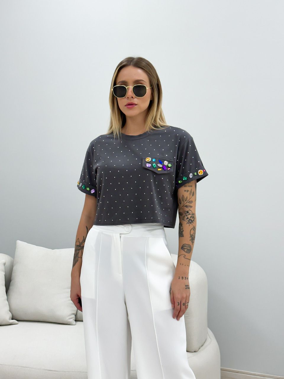 BLUSA ANGEL PEDRARIA CHUMBO - 0048890092 - CAROLLA FERRARO