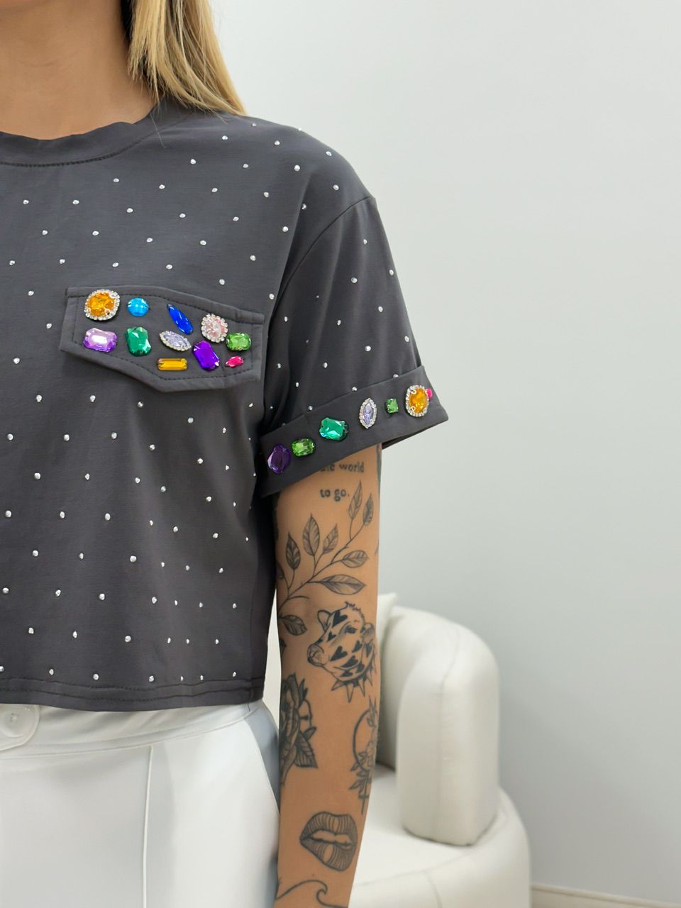 BLUSA ANGEL PEDRARIA CHUMBO