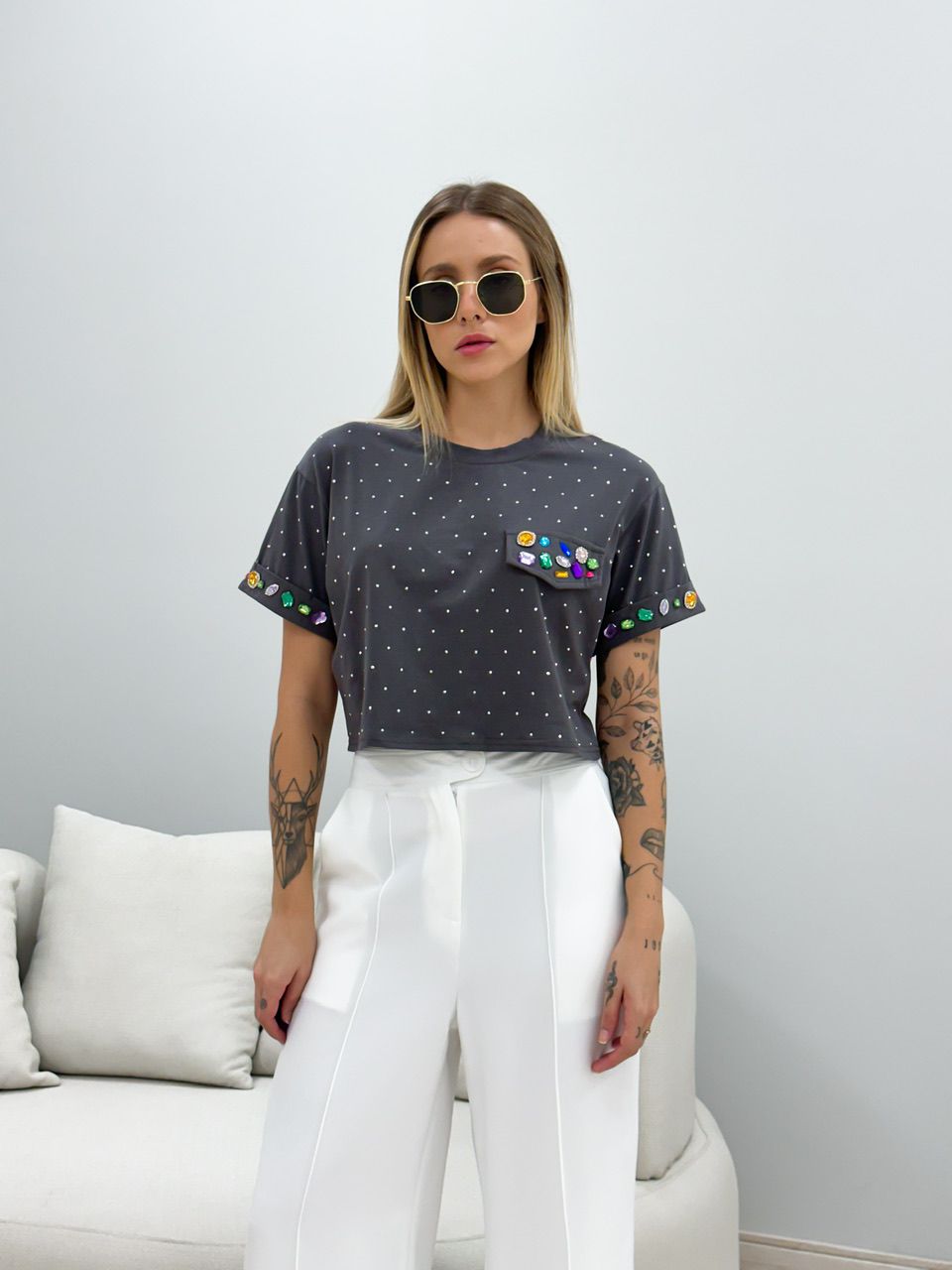 BLUSA ANGEL PEDRARIA CHUMBO