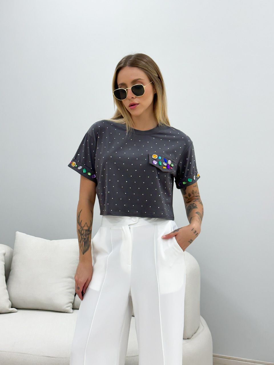 BLUSA ANGEL PEDRARIA CHUMBO
