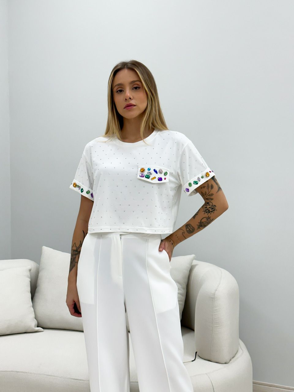 BLUSA ANGEL PEDRARIA OFF - 0048890048 - CAROLLA FERRARO