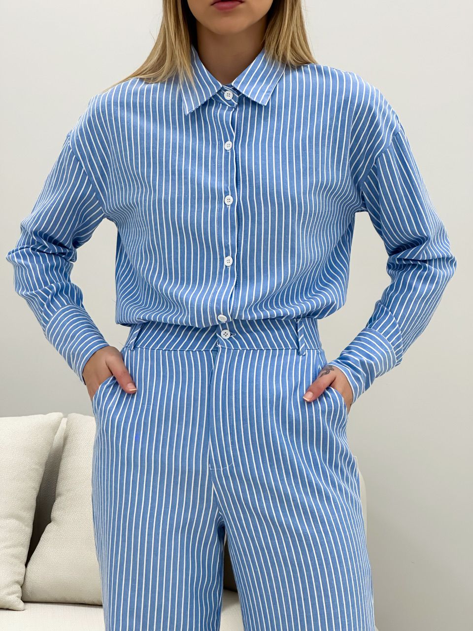 CONJUNTO JÉSSICA LISTRADO AZUL ESCURO