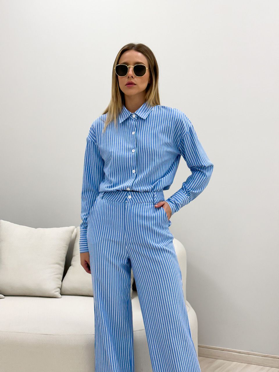 CONJUNTO JÉSSICA LISTRADO AZUL ESCURO