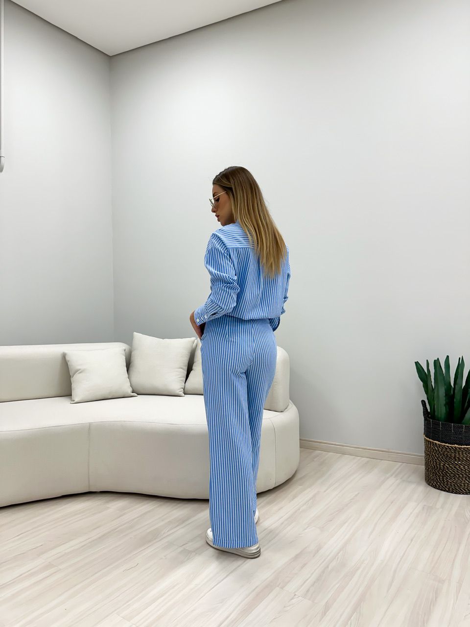 CONJUNTO JÉSSICA LISTRADO AZUL ESCURO
