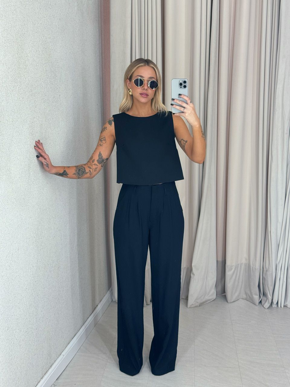 BLUSA SILVANA AMARRAÇÃO PRETA