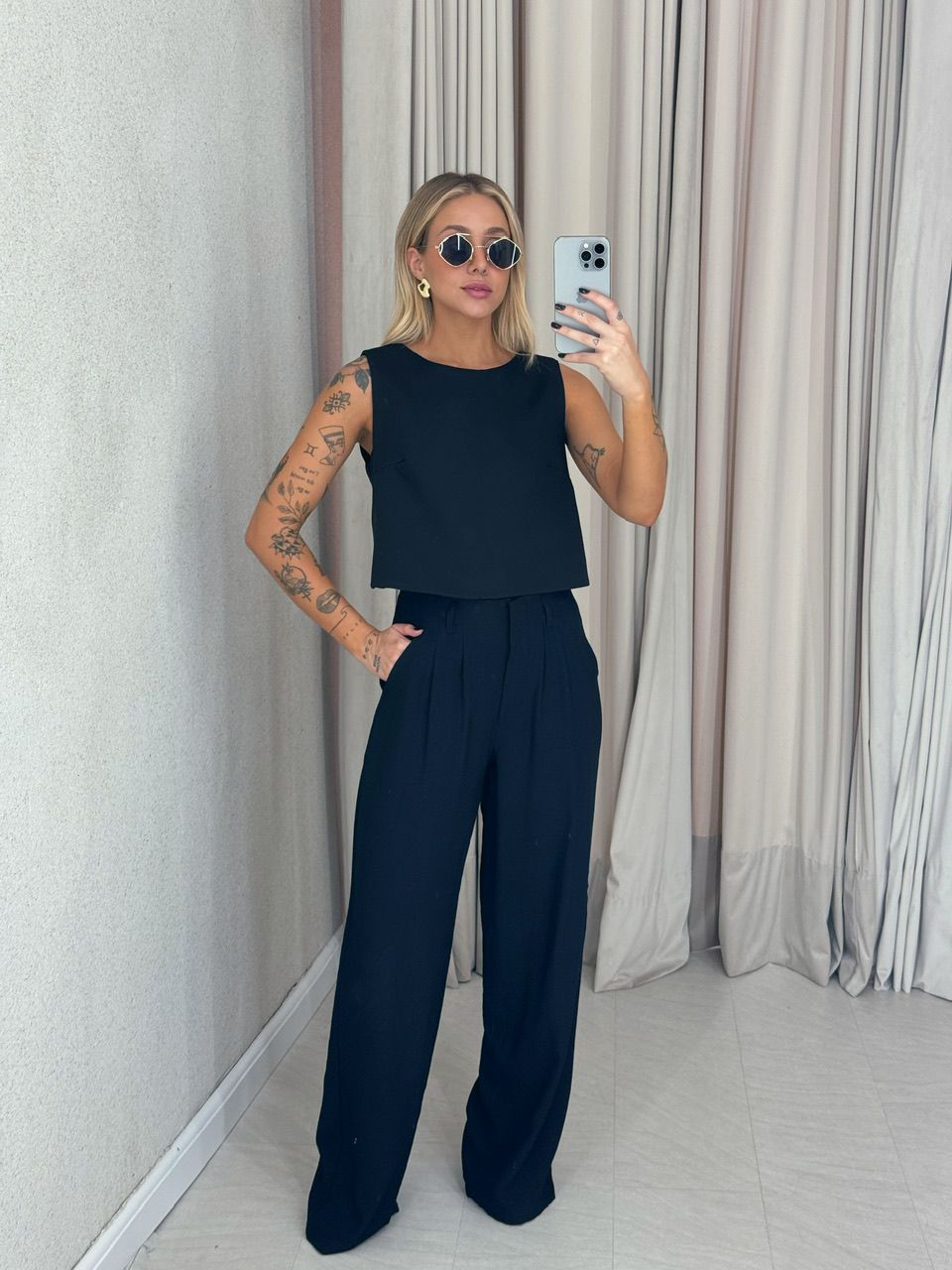 BLUSA SILVANA AMARRAÇÃO PRETA
