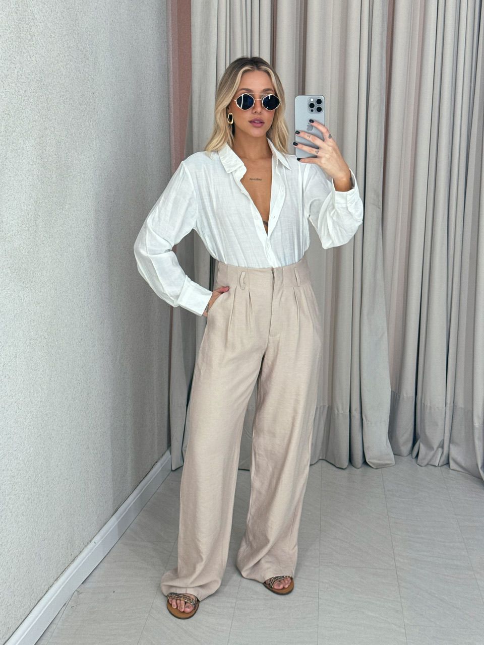 CALÇA IOLANDA 02 PANTALONA Areia