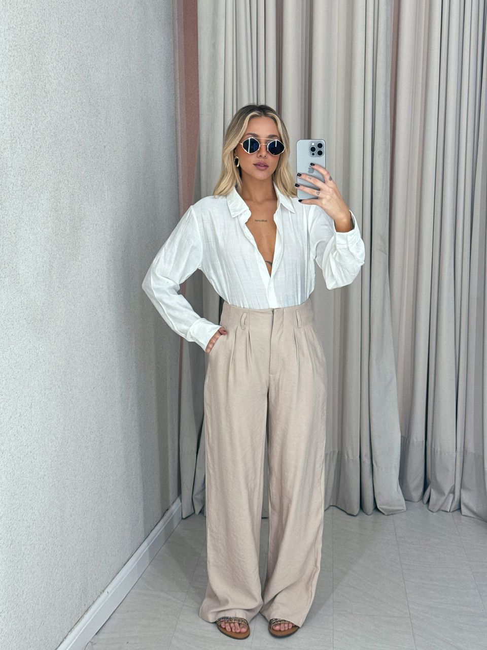 CALÇA IOLANDA 02 PANTALONA Areia