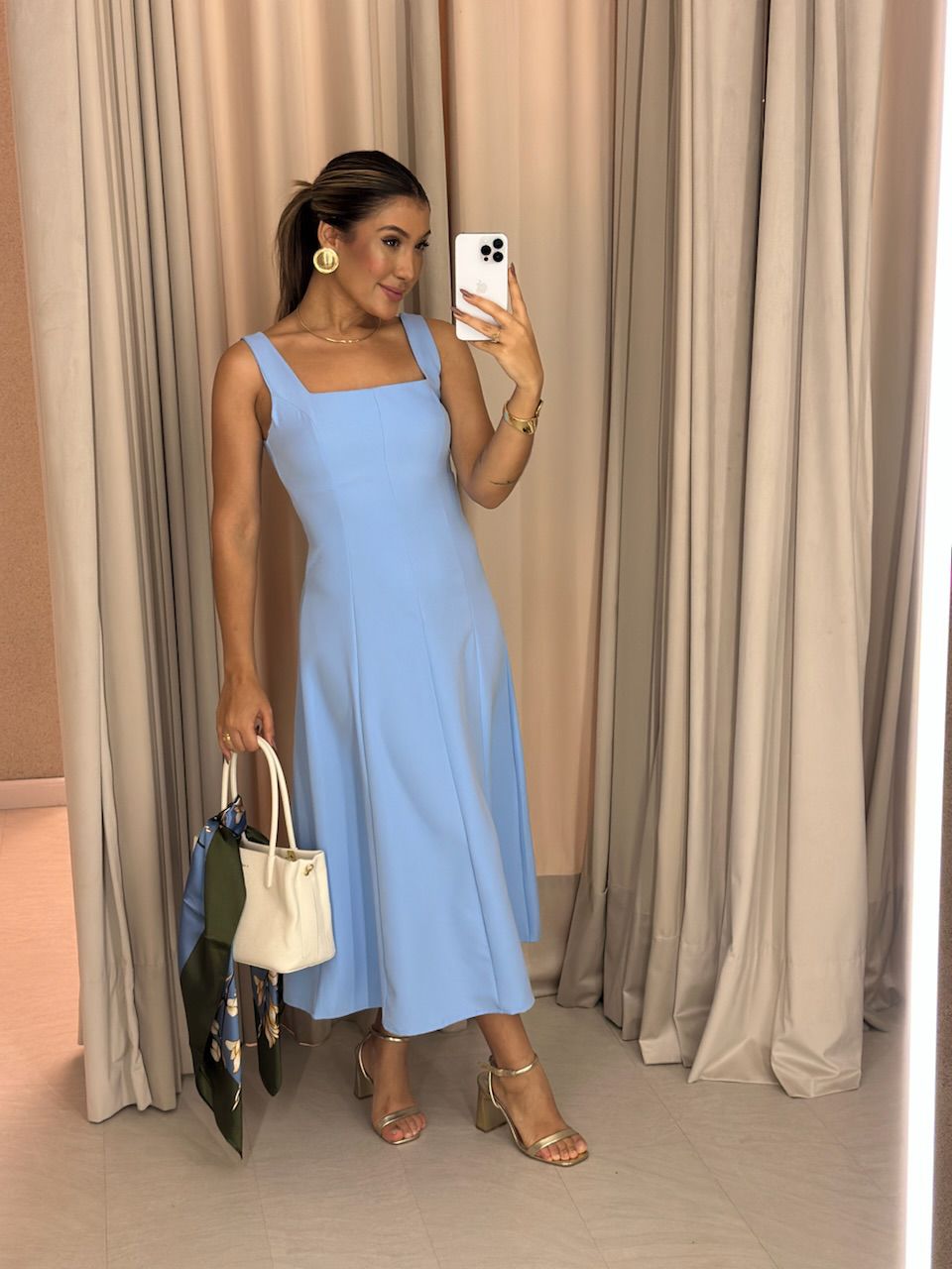 VESTIDO CAROLINE MIDI AZUL