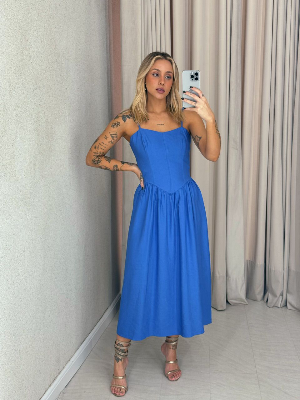 VESTIDO LIDIANE ALÇA azul