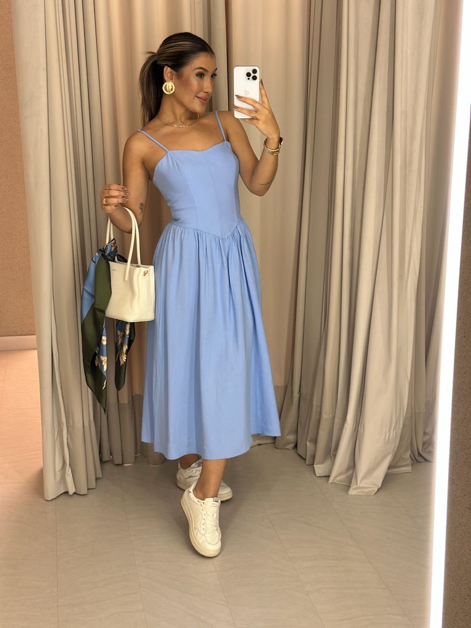 VESTIDO LIDIANE ALÇA BABY BLUE - 0061550365 - CAROLLA FERRARO