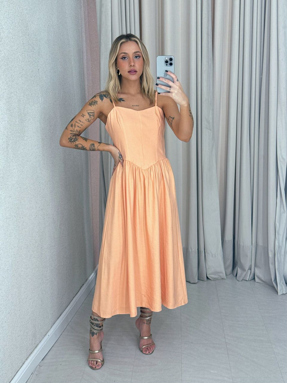 VESTIDO LIDIANE ALÇA Laranja