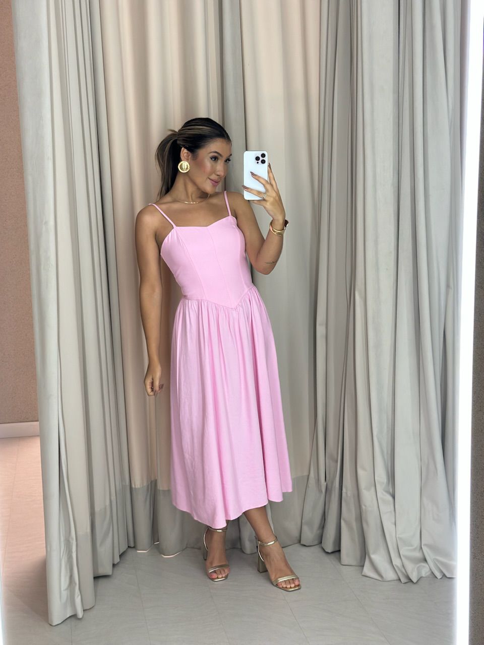 VESTIDO LIDIANE ALÇA Rosa - 0061550031 - CAROLLA FERRARO