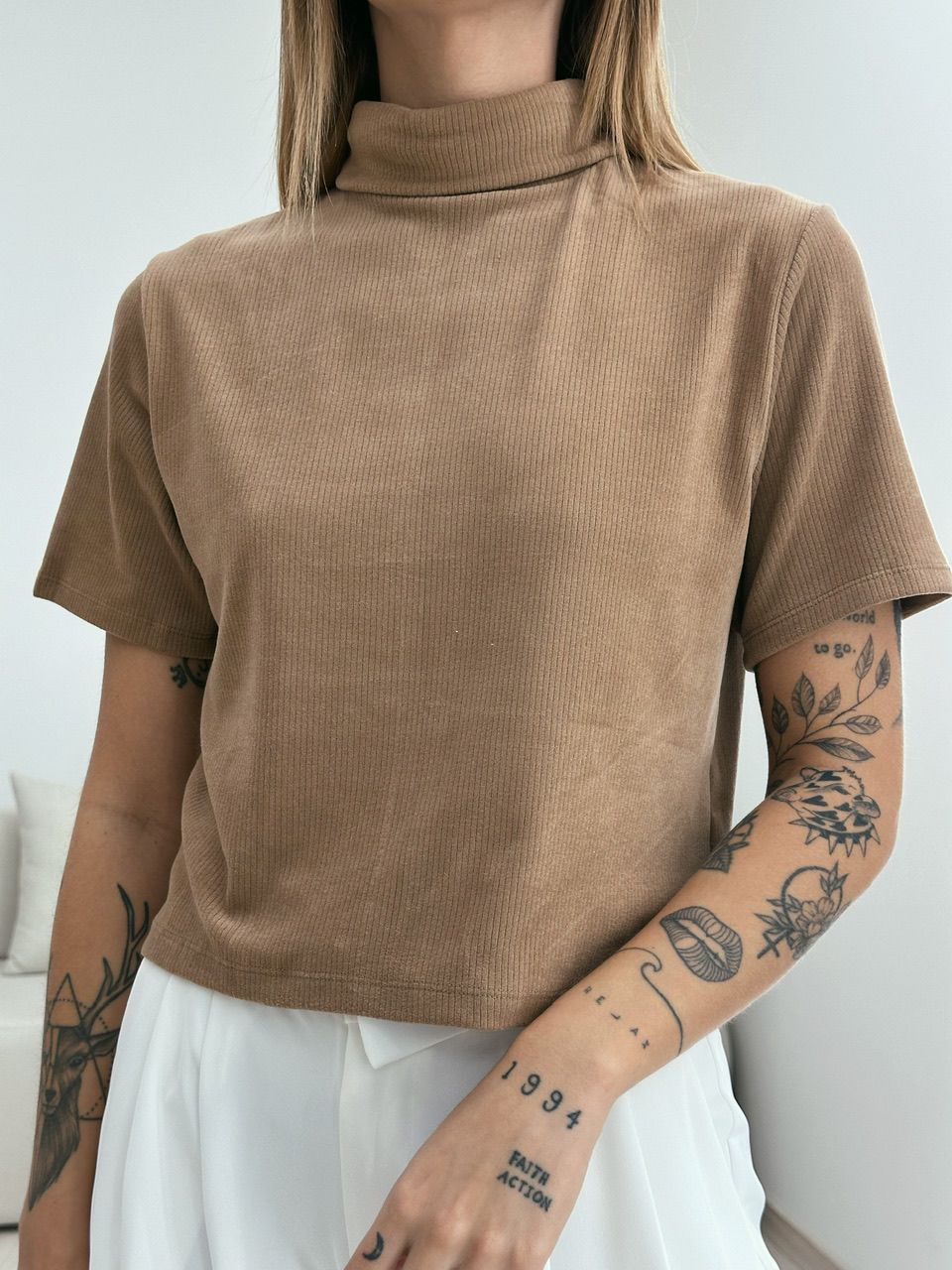 BLUSA LÍVIA CANELADA MARROM