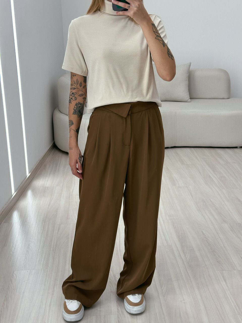 CALÇA ELISA PANTALONA MARROM