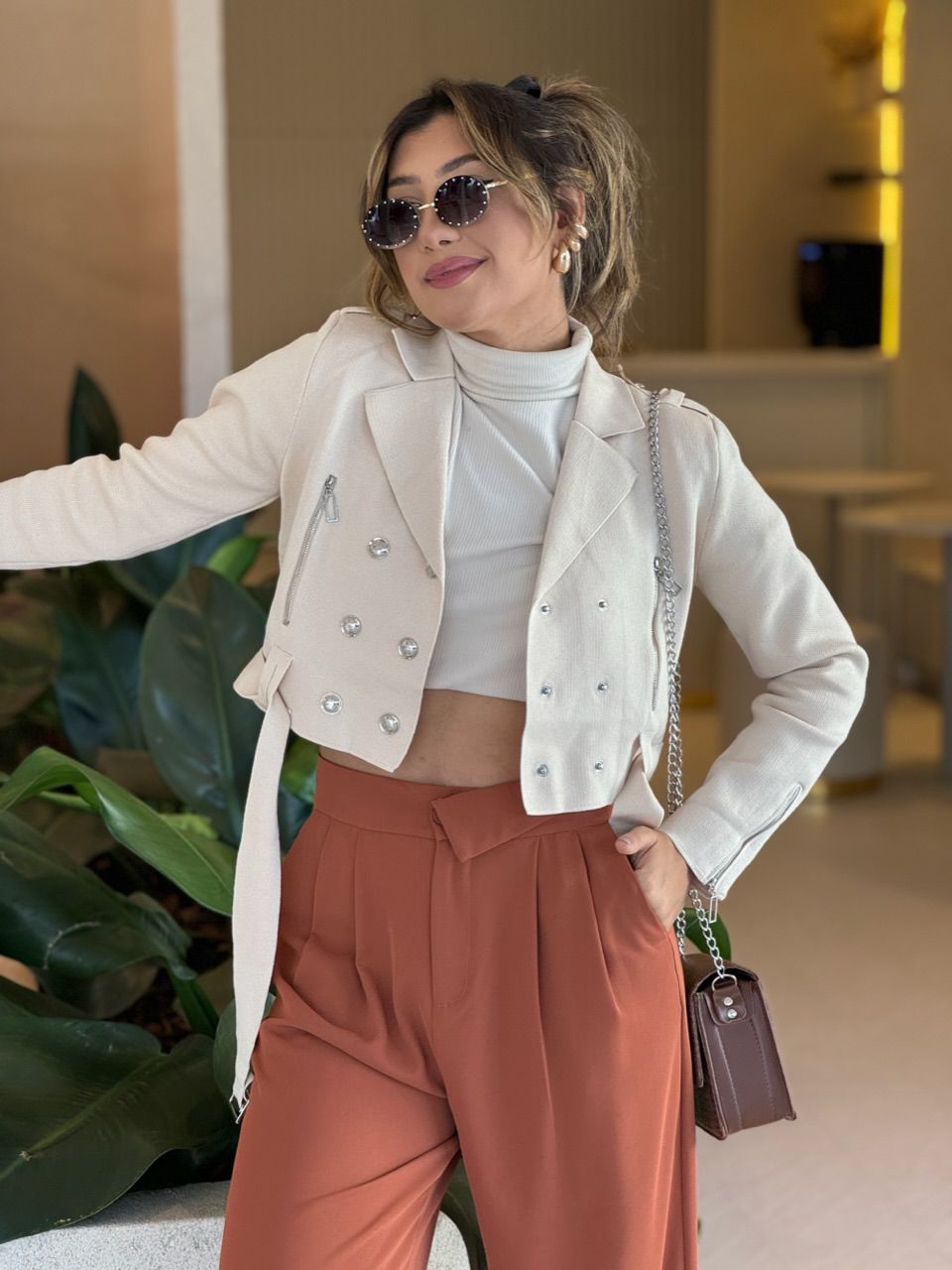 JAQUETA DUDA CROPPED NUDE
