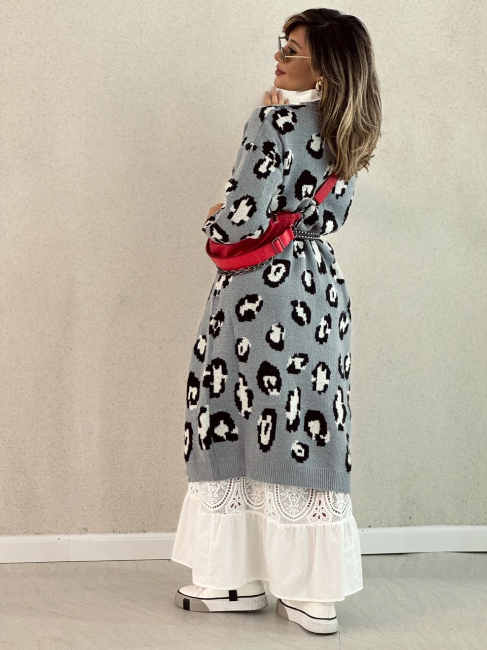 SOBRETUDO ANIMAL PRINT CINZA