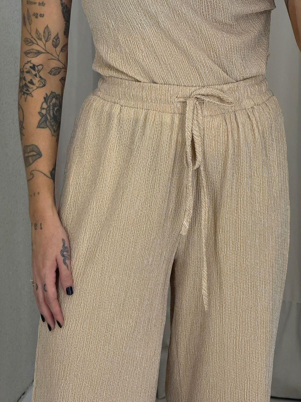 CONJUNTO ELIZABETH CALÇA MOSTARDA