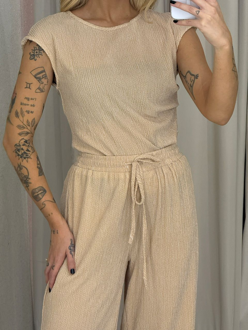 CONJUNTO ELIZABETH CALÇA MOSTARDA