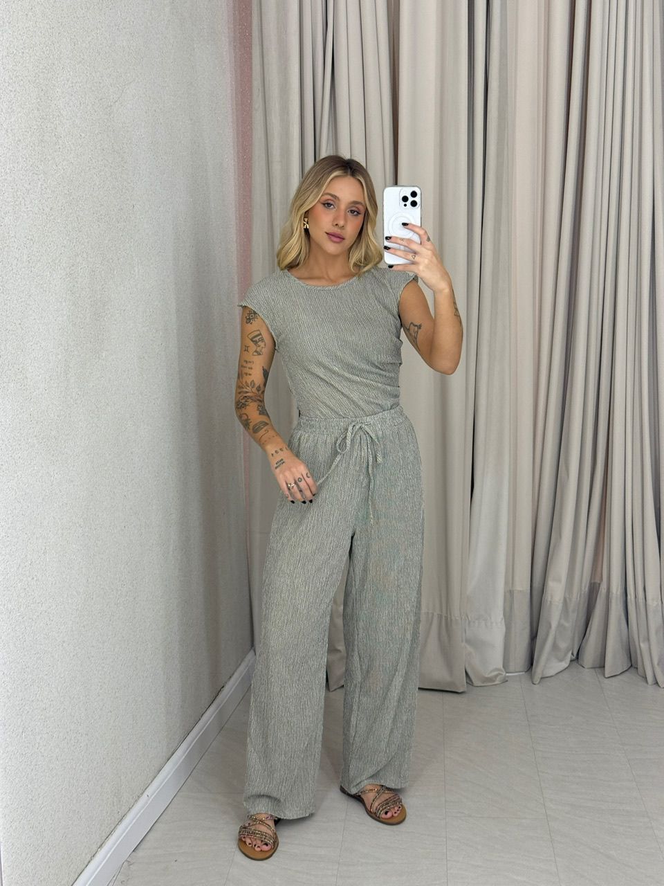 CONJUNTO ELIZABETH CALÇA VERDE - 0062450014 - CAROLLA FERRARO