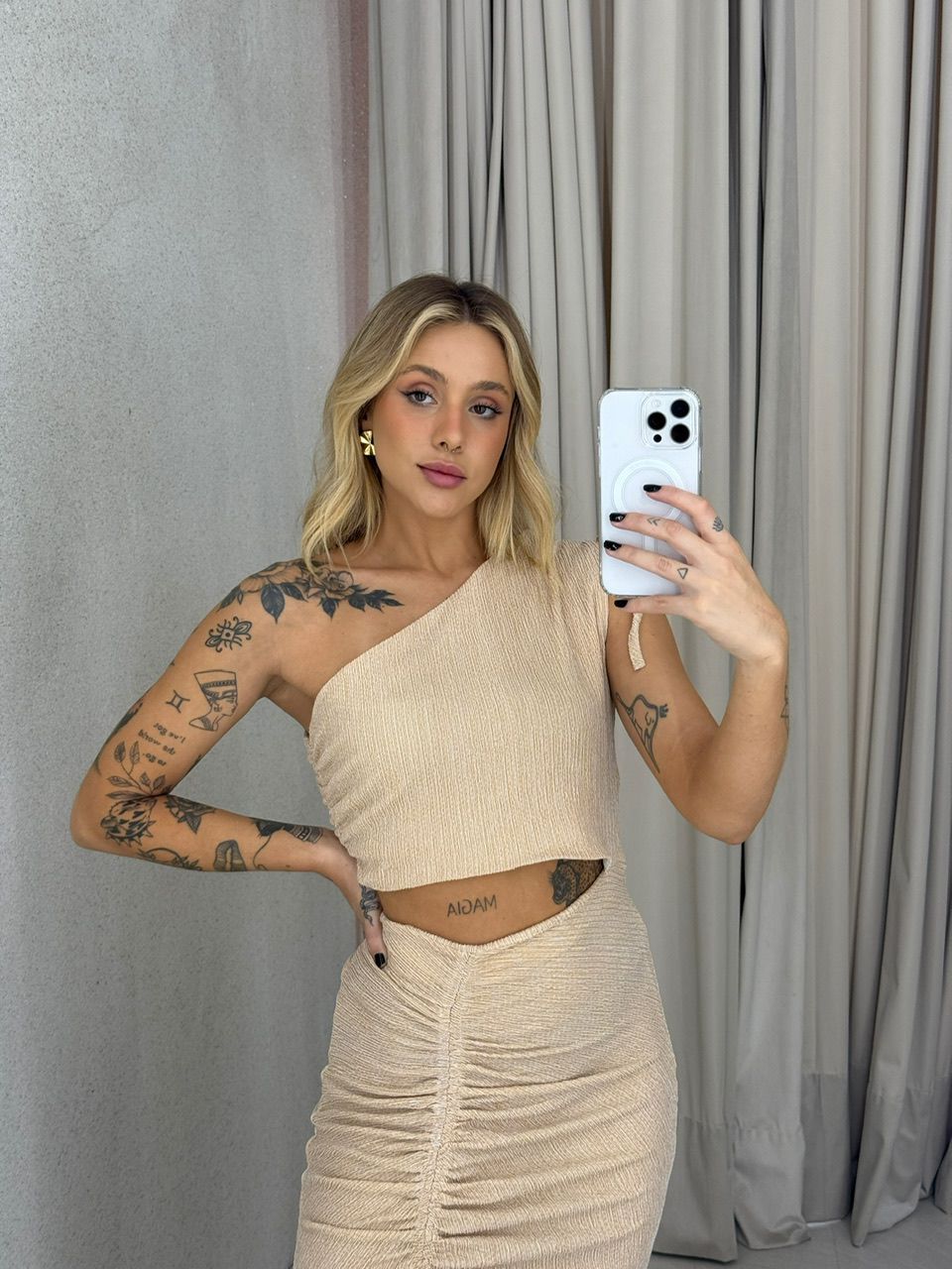 VESTIDO ROSANA NULA MANGA MOSTARDA