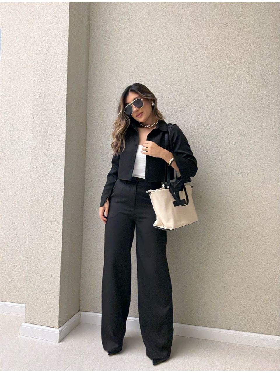 CONJUNTO EUGÊNIA CALÇA PRETO - 0064450032 - CAROLLA FERRARO
