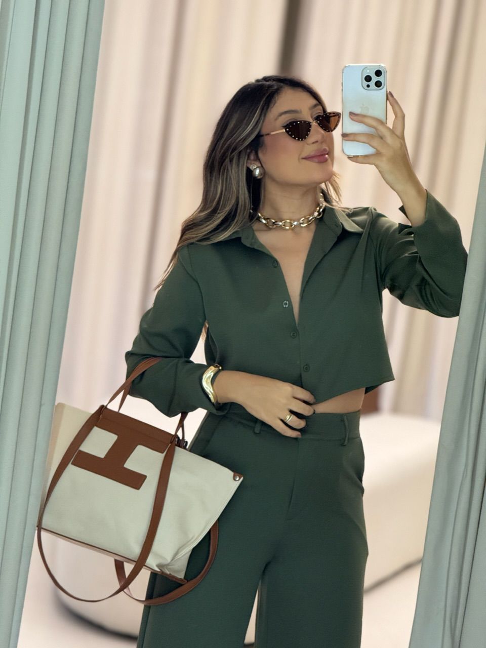 CONJUNTO EUGÊNIA CALÇA VERDE