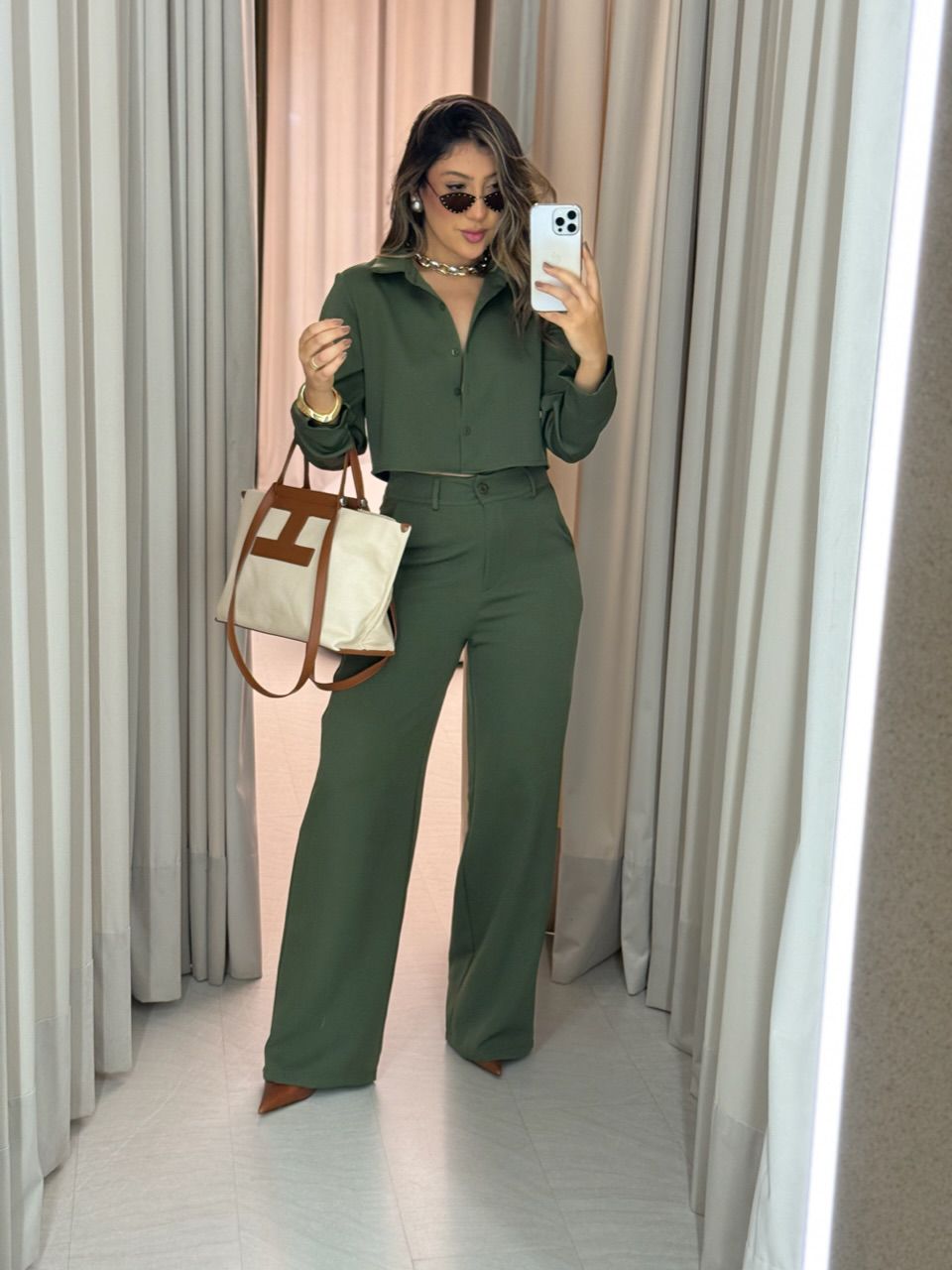 CONJUNTO EUGÊNIA CALÇA VERDE