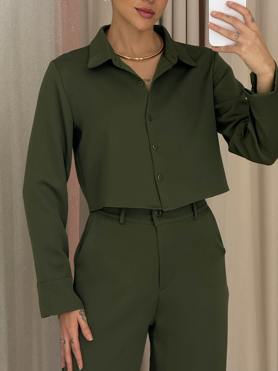 CONJUNTO EUGÊNIA CALÇA VERDE