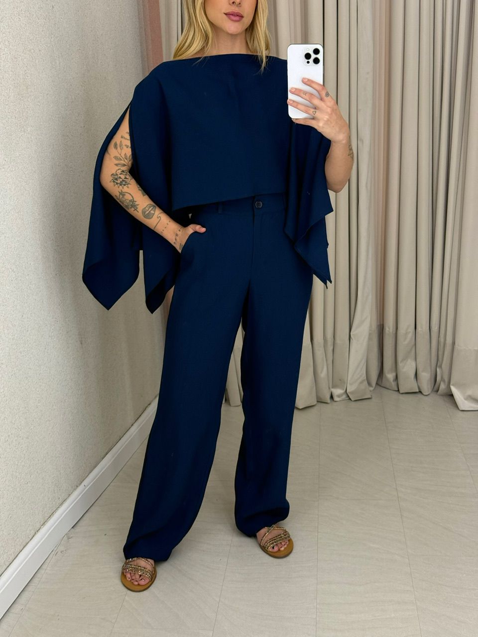CONJUNTO FLAVIANA CAPA MARINHO