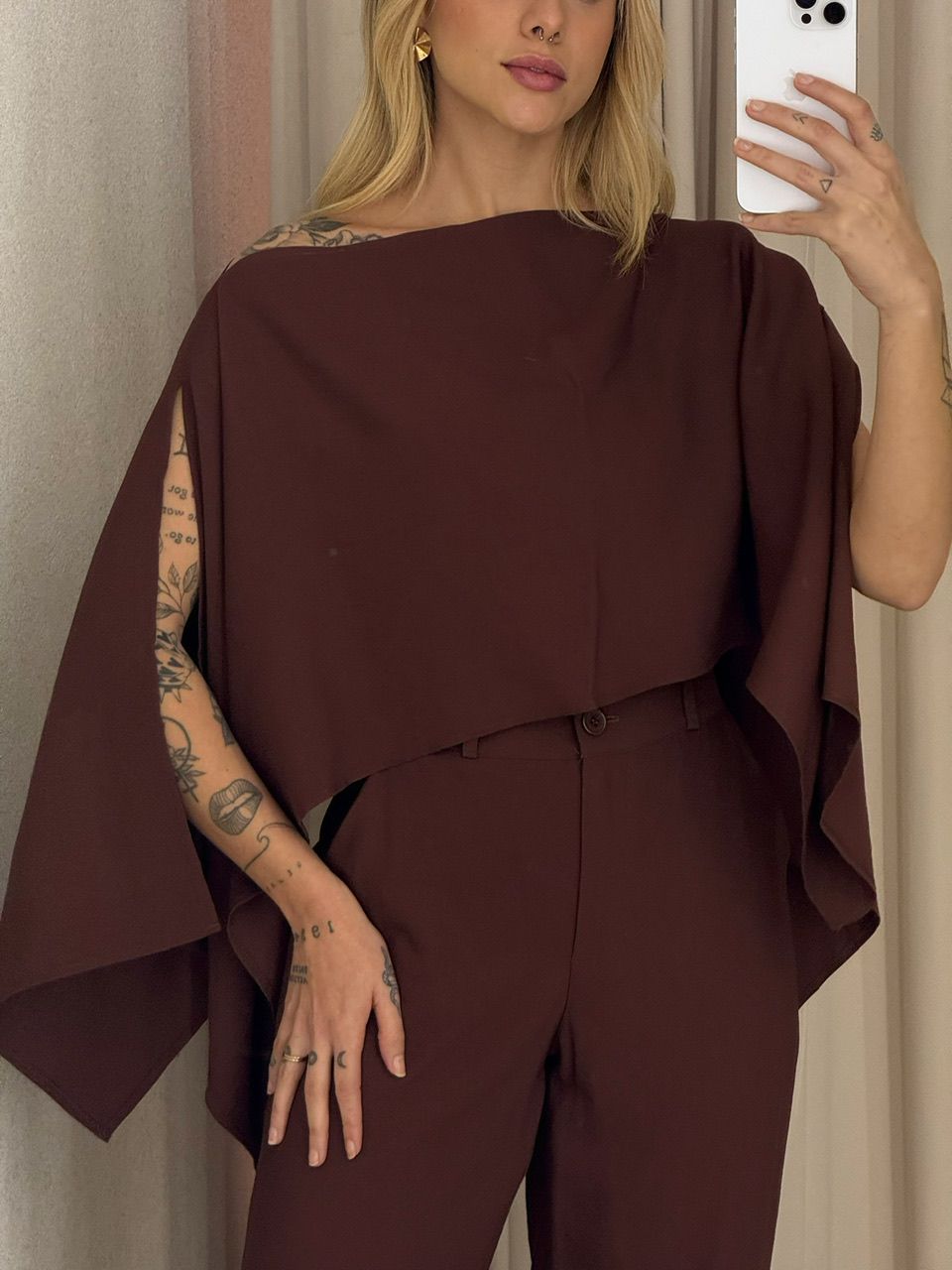 CONJUNTO FLAVIANA CAPA MARROM